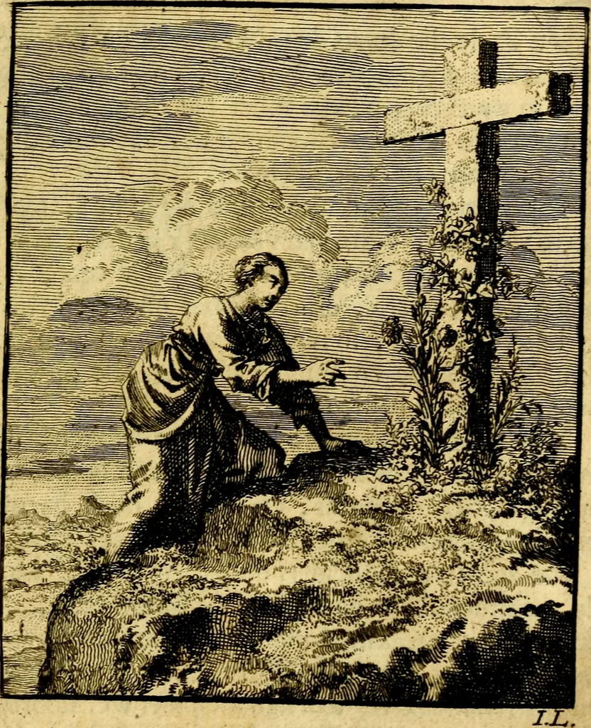 An illustration from Jezus en de ziel : een geestelyke spiegel voor't gemoed, bestaande in veertig aangenaame en stichtelyke zinnebeelden, 1714, leaf 32