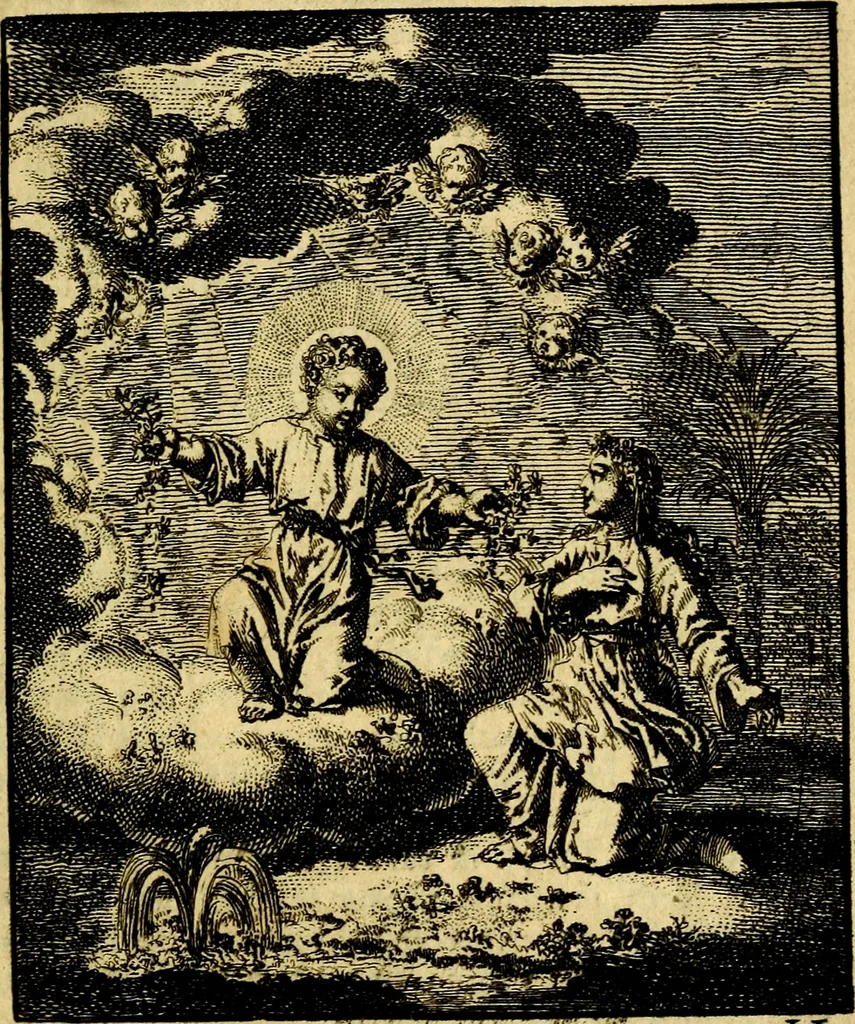 An illustration from Jezus en de ziel : een geestelyke spiegel voor't gemoed, bestaande in veertig aangenaame en stichtelyke zinnebeelden, 1714, leaf 40