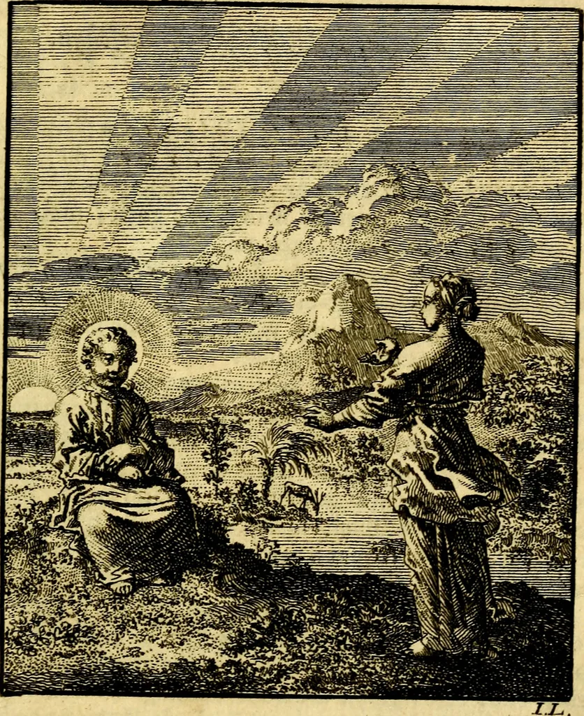 An illustration from Jezus en de ziel : een geestelyke spiegel voor't gemoed, bestaande in veertig aangenaame en stichtelyke zinnebeelden, 1714, leaf 52