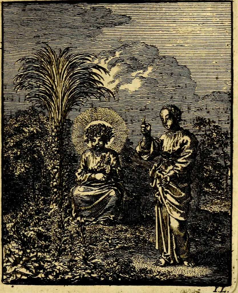 An illustration from Jezus en de ziel : een geestelyke spiegel voor't gemoed, bestaande in veertig aangenaame en stichtelyke zinnebeelden, 1714, leaf 78