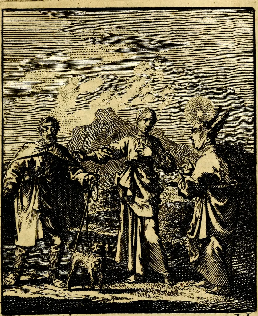 An illustration from Jezus en de ziel : een geestelyke spiegel voor't gemoed, bestaande in veertig aangenaame en stichtelyke zinnebeelden, 1714, leaf 82
