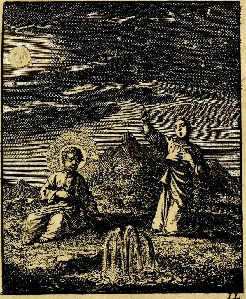 An illustration from Jezus en de ziel : een geestelyke spiegel voor't gemoed, bestaande in veertig aangenaame en stichtelyke zinnebeelden, 1714, leaf 86