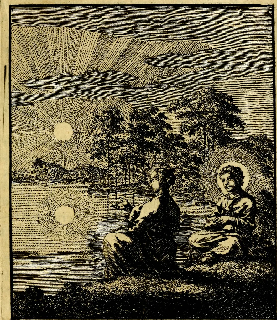 An illustration from Jezus en de ziel : een geestelyke spiegel voor't gemoed, bestaande in veertig aangenaame en stichtelyke zinnebeelden, 1714, leaf 90