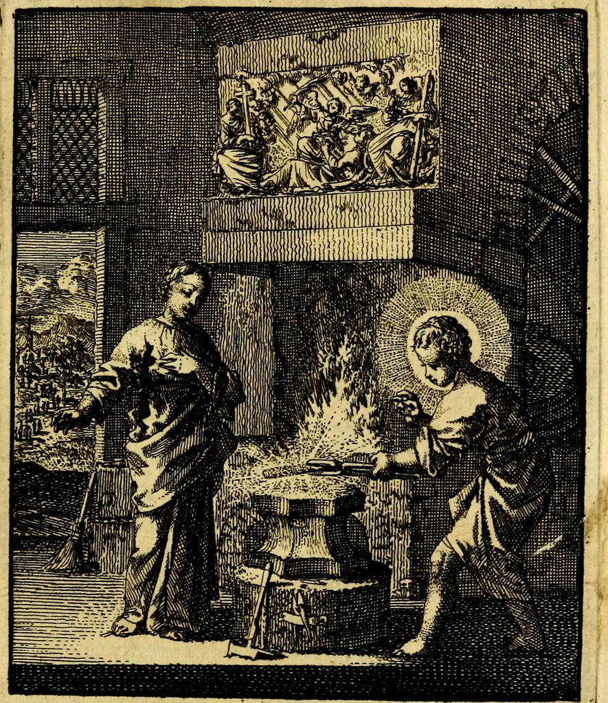 An illustration from Jezus en de ziel : een geestelyke spiegel voor't gemoed, bestaande in veertig aangenaame en stichtelyke zinnebeelden, 1714, leaf 98