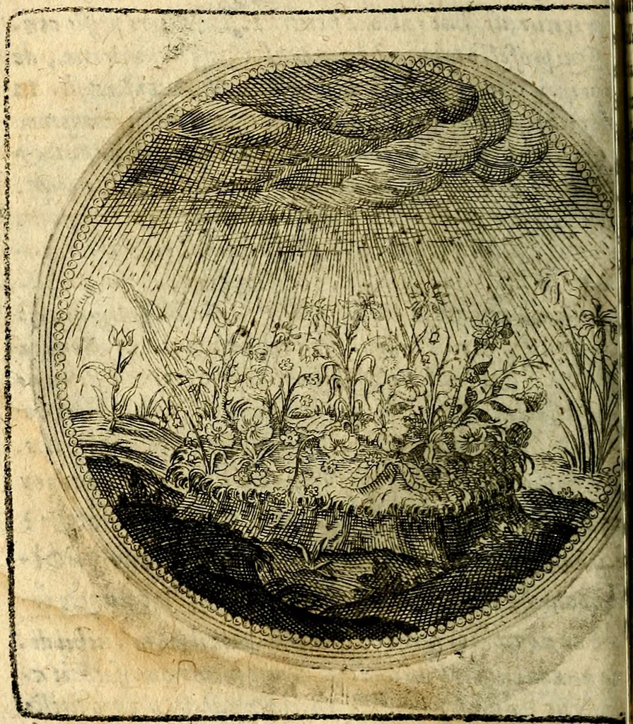 An illustration from Joachimi Camerarii Symbolorum et emblematum, centuriae quatuor .., 1668, leaf 121