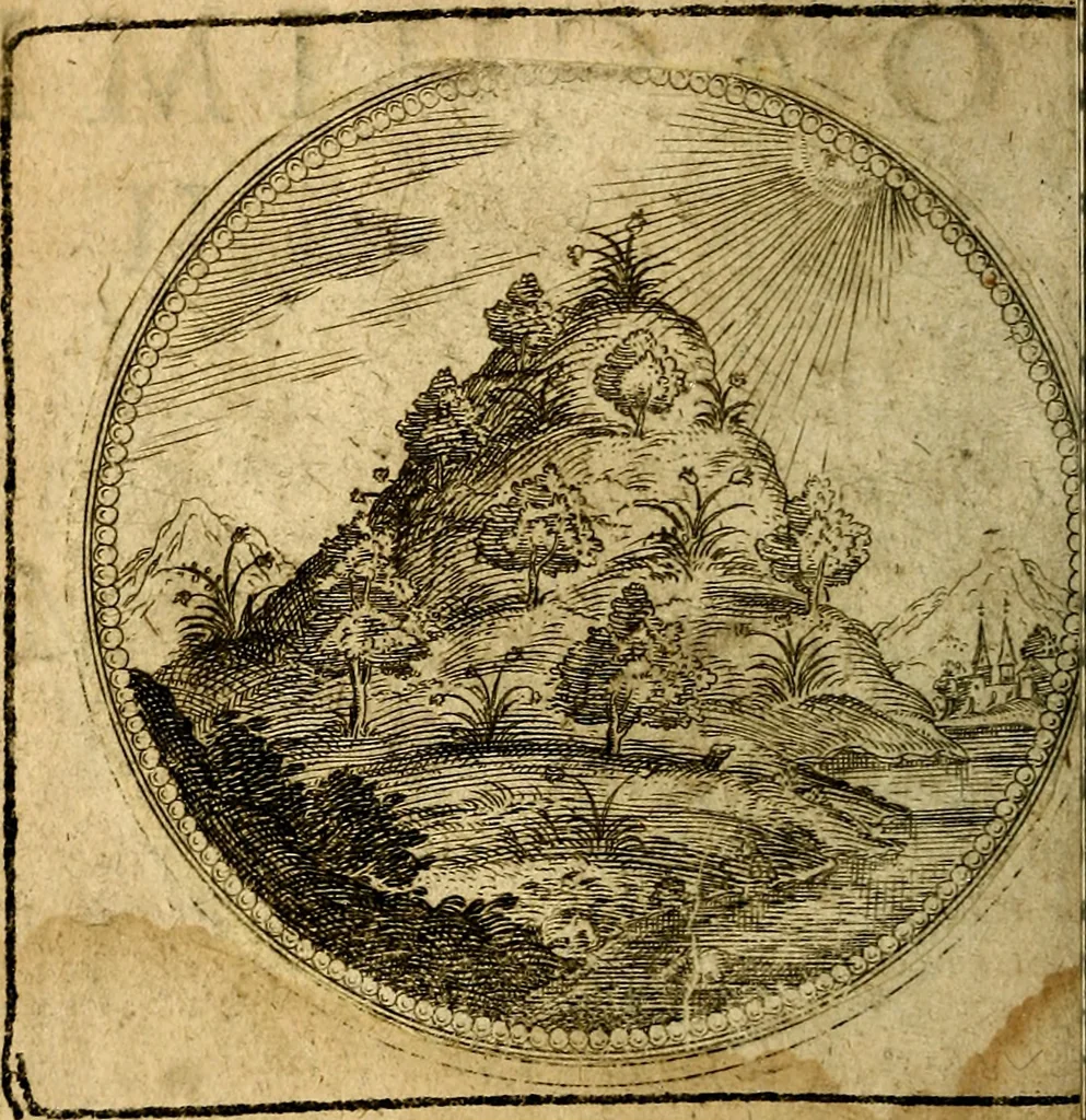 An illustration from Joachimi Camerarii Symbolorum et emblematum, centuriae quatuor .., 1668, leaf 13