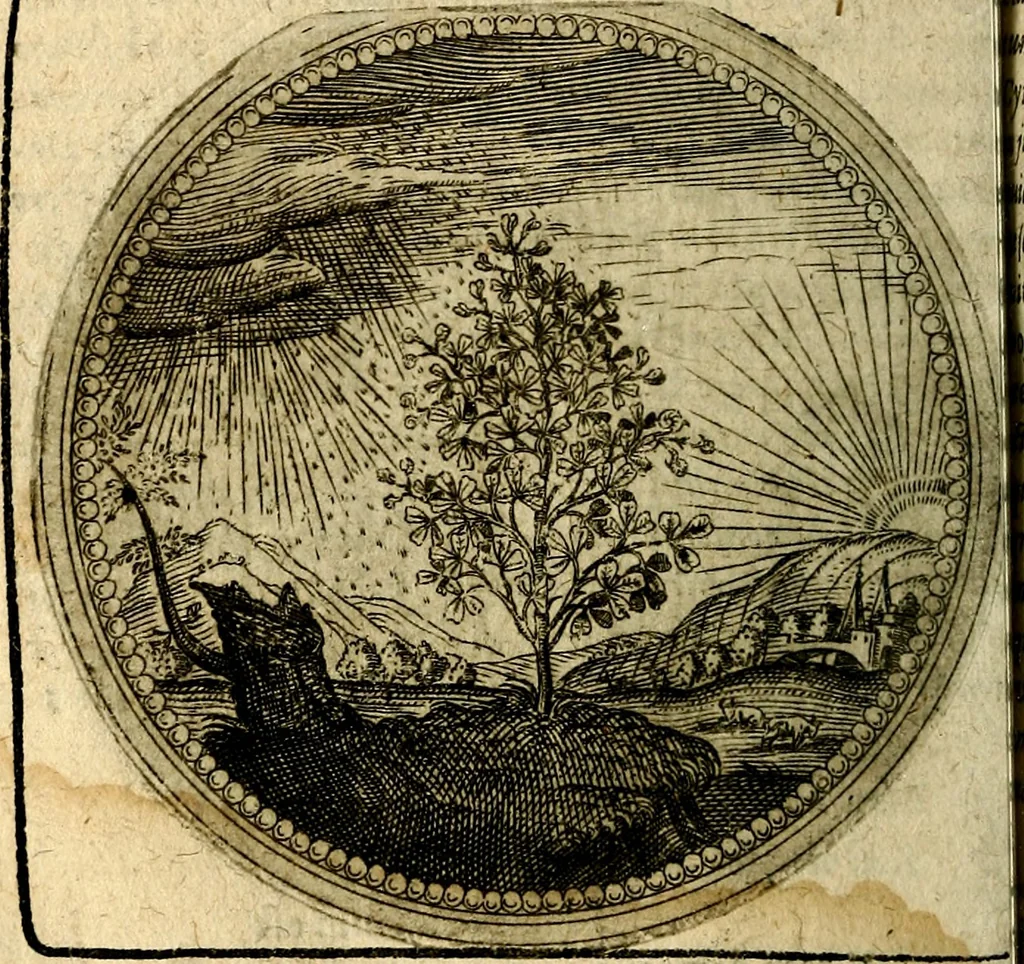 An illustration from Joachimi Camerarii Symbolorum et emblematum, centuriae quatuor .., 1668, leaf 143