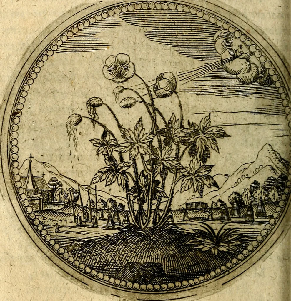 An illustration from Joachimi Camerarii Symbolorum et emblematum, centuriae quatuor .., 1668, leaf 149