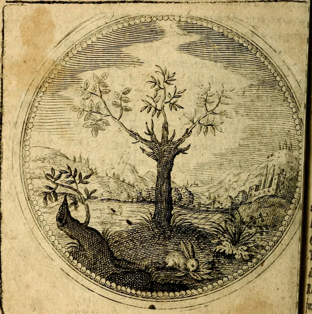 An illustration from Joachimi Camerarii Symbolorum et emblematum, centuriae quatuor .., 1668, leaf 17