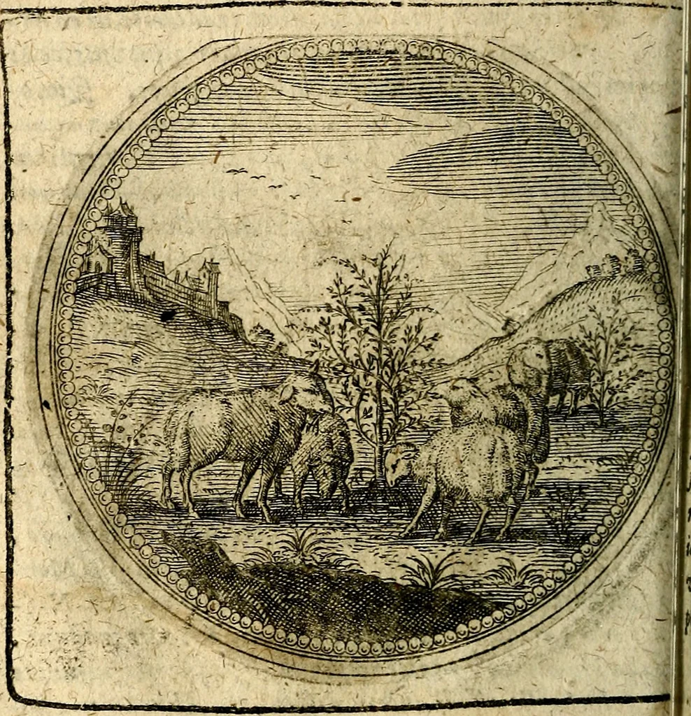 An illustration from Joachimi Camerarii Symbolorum et emblematum, centuriae quatuor .., 1668, leaf 173