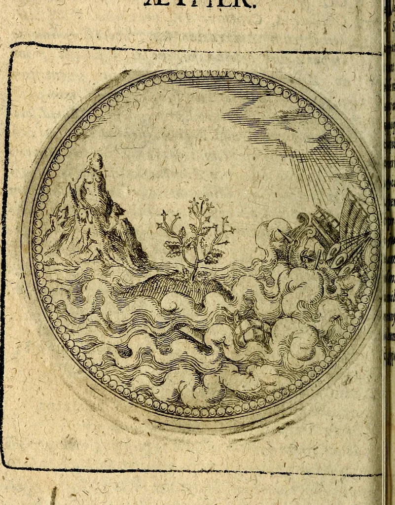 An illustration from Joachimi Camerarii Symbolorum et emblematum, centuriae quatuor .., 1668, leaf 197