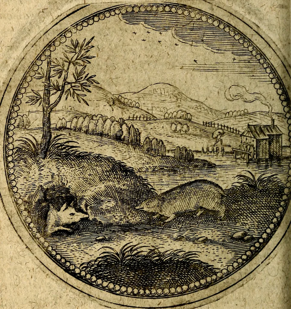 An illustration from Joachimi Camerarii Symbolorum et emblematum, centuriae quatuor .., 1668, leaf 325