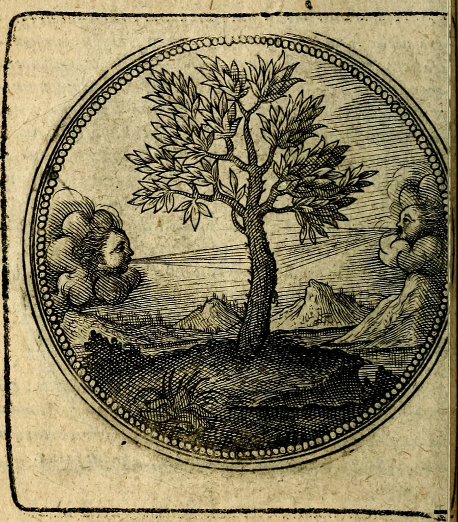 An illustration from Joachimi Camerarii Symbolorum et emblematum, centuriae quatuor .., 1668, leaf 33