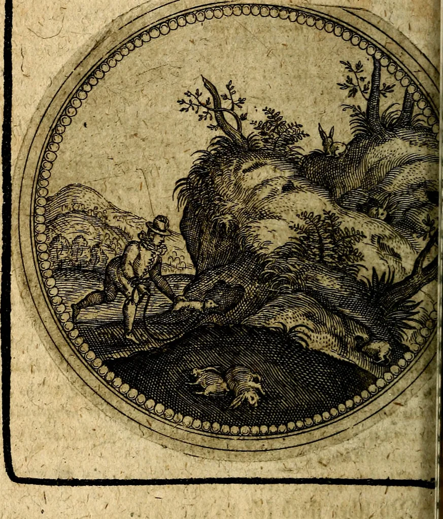 An illustration from Joachimi Camerarii Symbolorum et emblematum, centuriae quatuor .., 1668, leaf 375