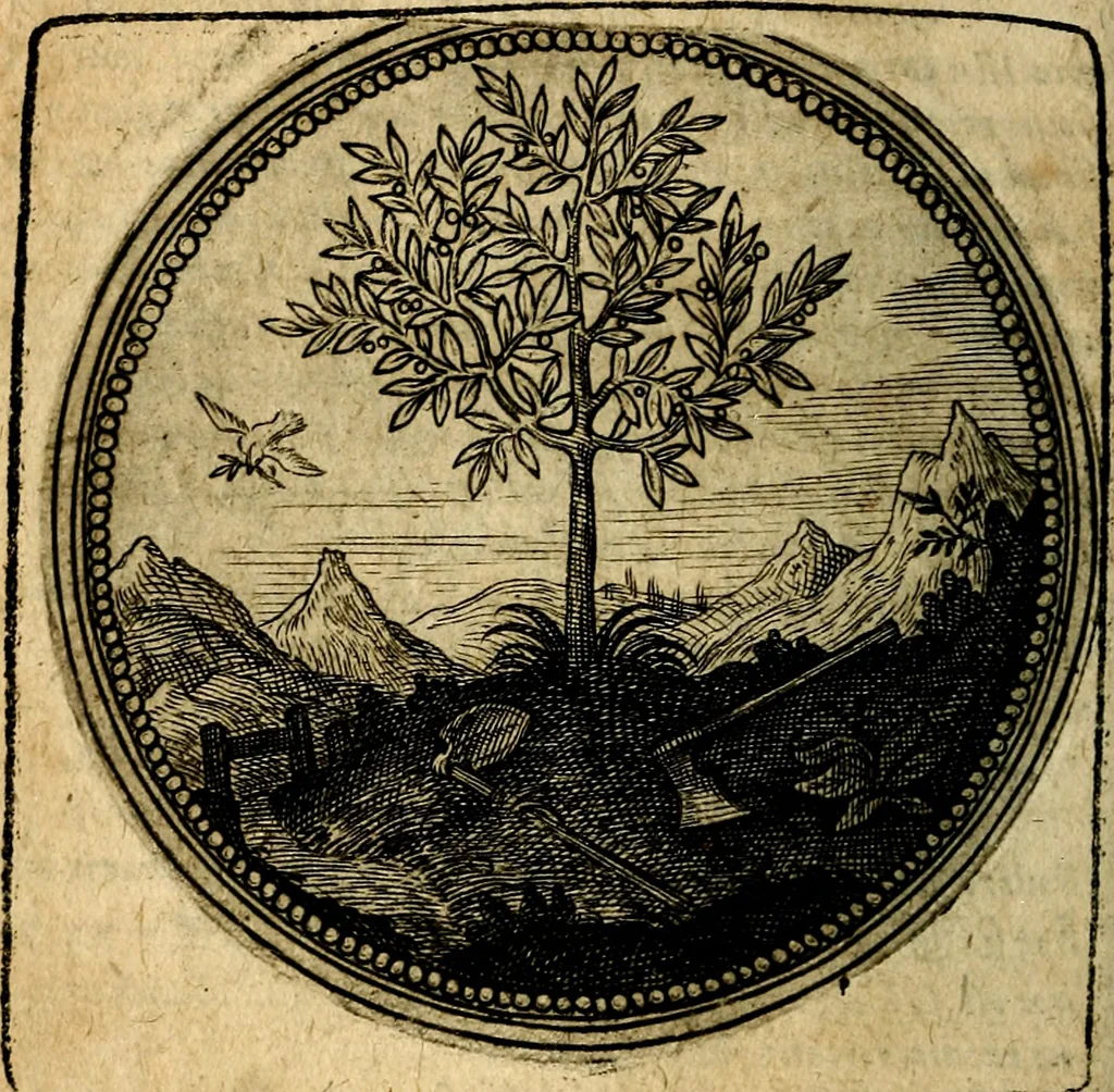 An illustration from Joachimi Camerarii Symbolorum et emblematum, centuriae quatuor .., 1668, leaf 39