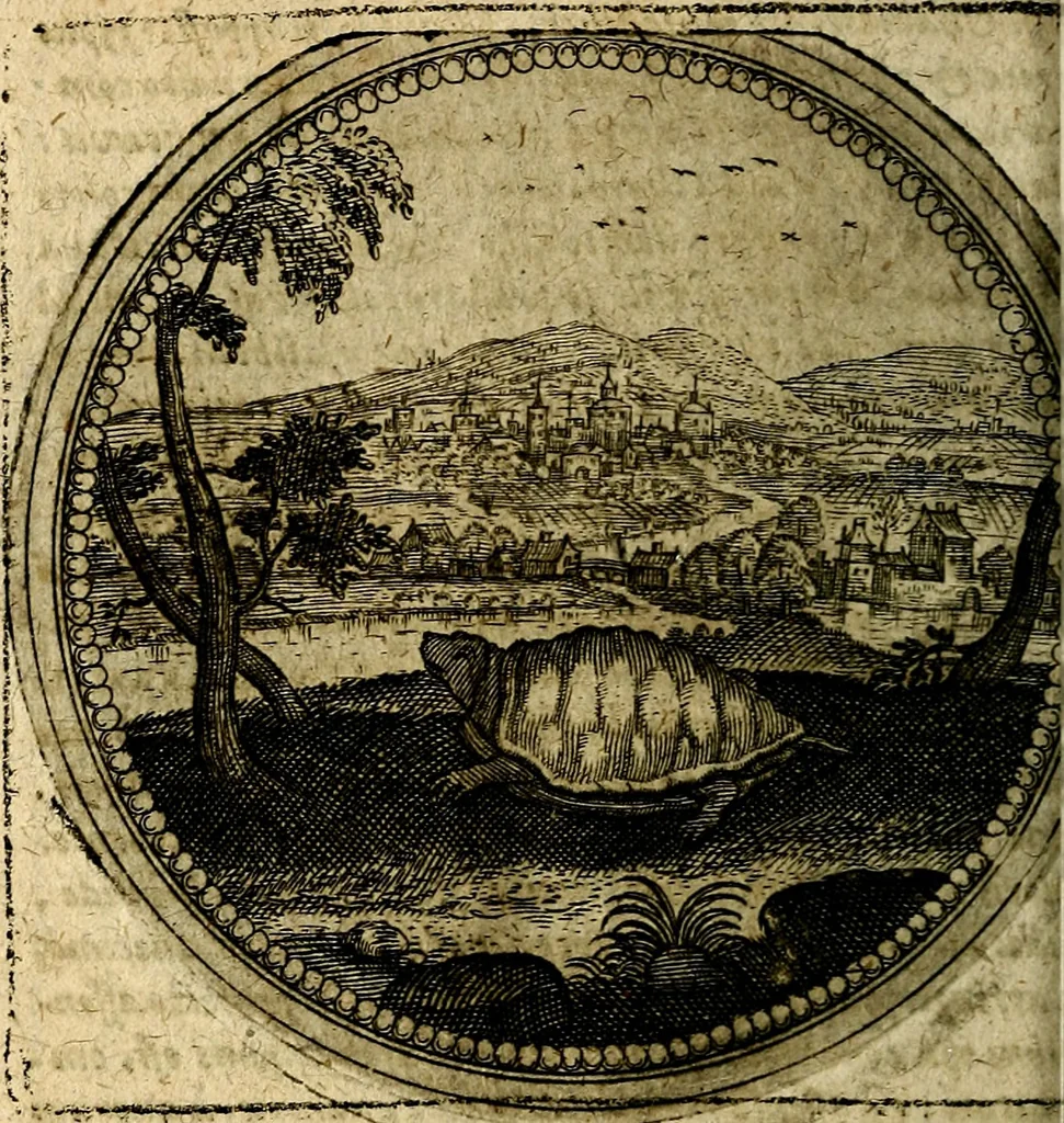 An illustration from Joachimi Camerarii Symbolorum et emblematum, centuriae quatuor .., 1668, leaf 393