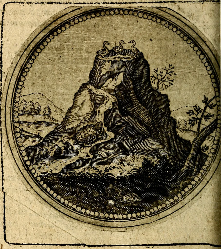 An illustration from Joachimi Camerarii Symbolorum et emblematum, centuriae quatuor .., 1668, leaf 395