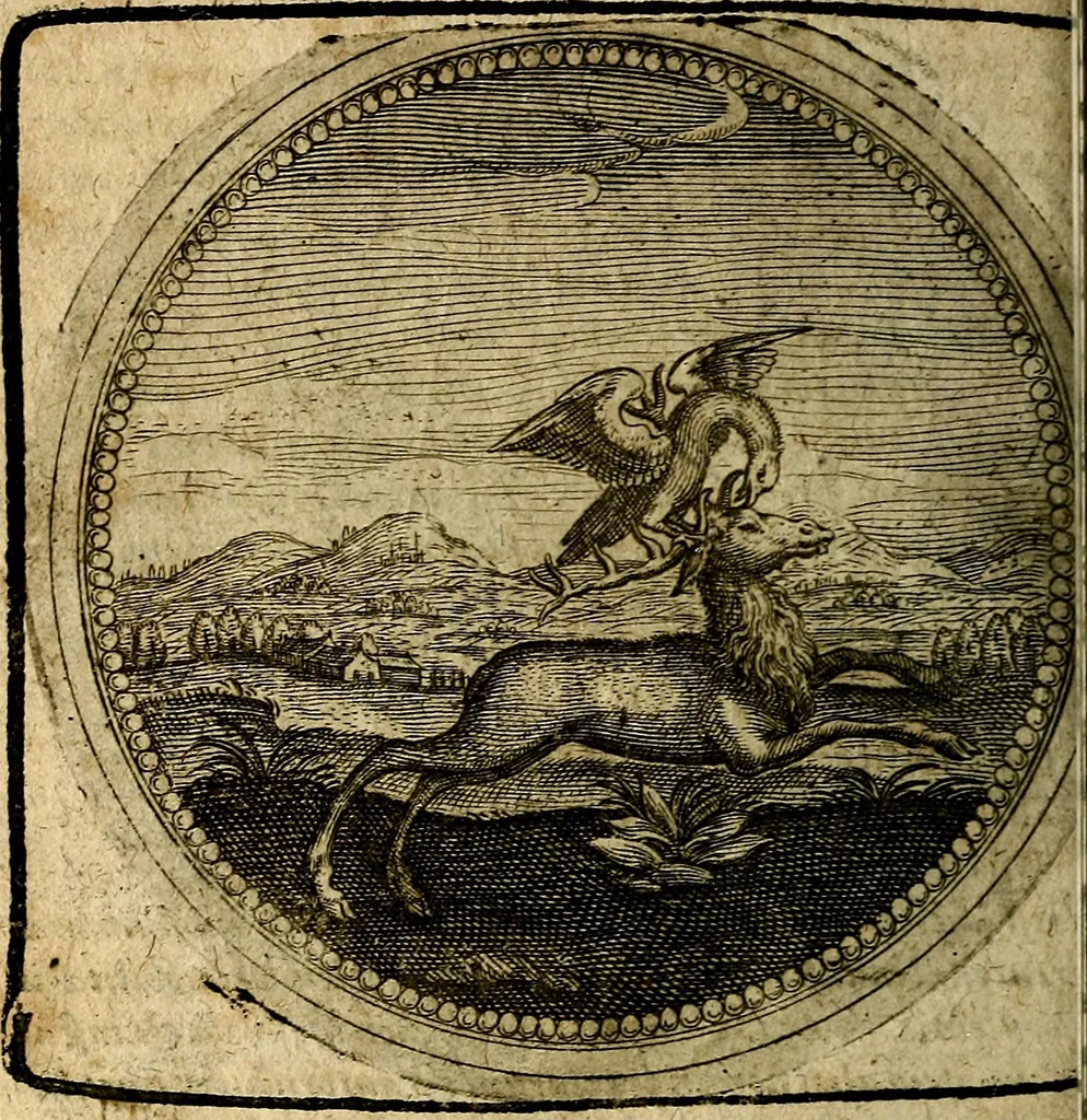 An illustration from Joachimi Camerarii Symbolorum et emblematum, centuriae quatuor .., 1668, leaf 437