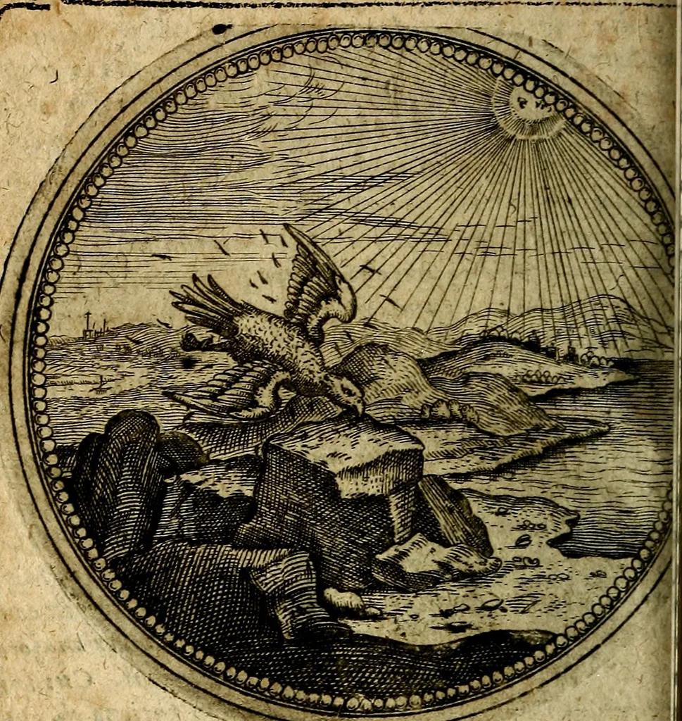 An illustration from Joachimi Camerarii Symbolorum et emblematum, centuriae quatuor .., 1668, leaf 449