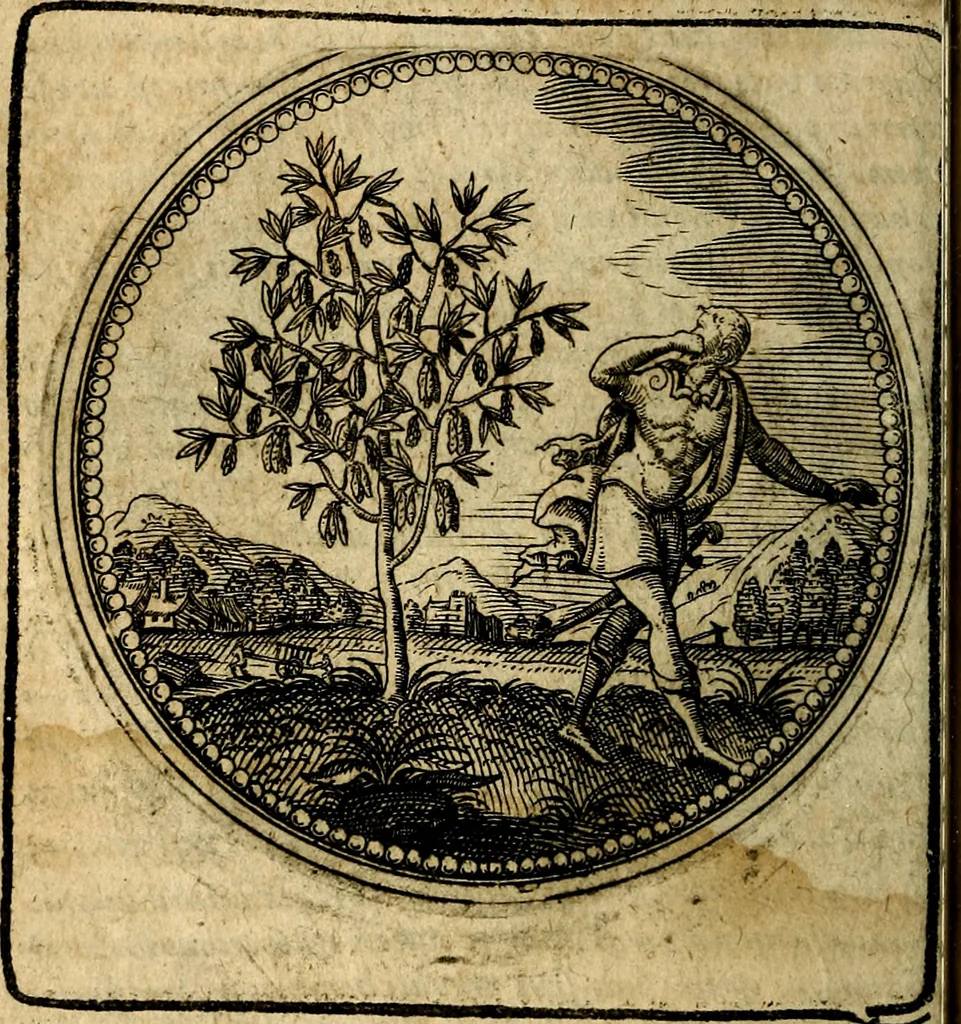 An illustration from Joachimi Camerarii Symbolorum et emblematum, centuriae quatuor .., 1668, leaf 47