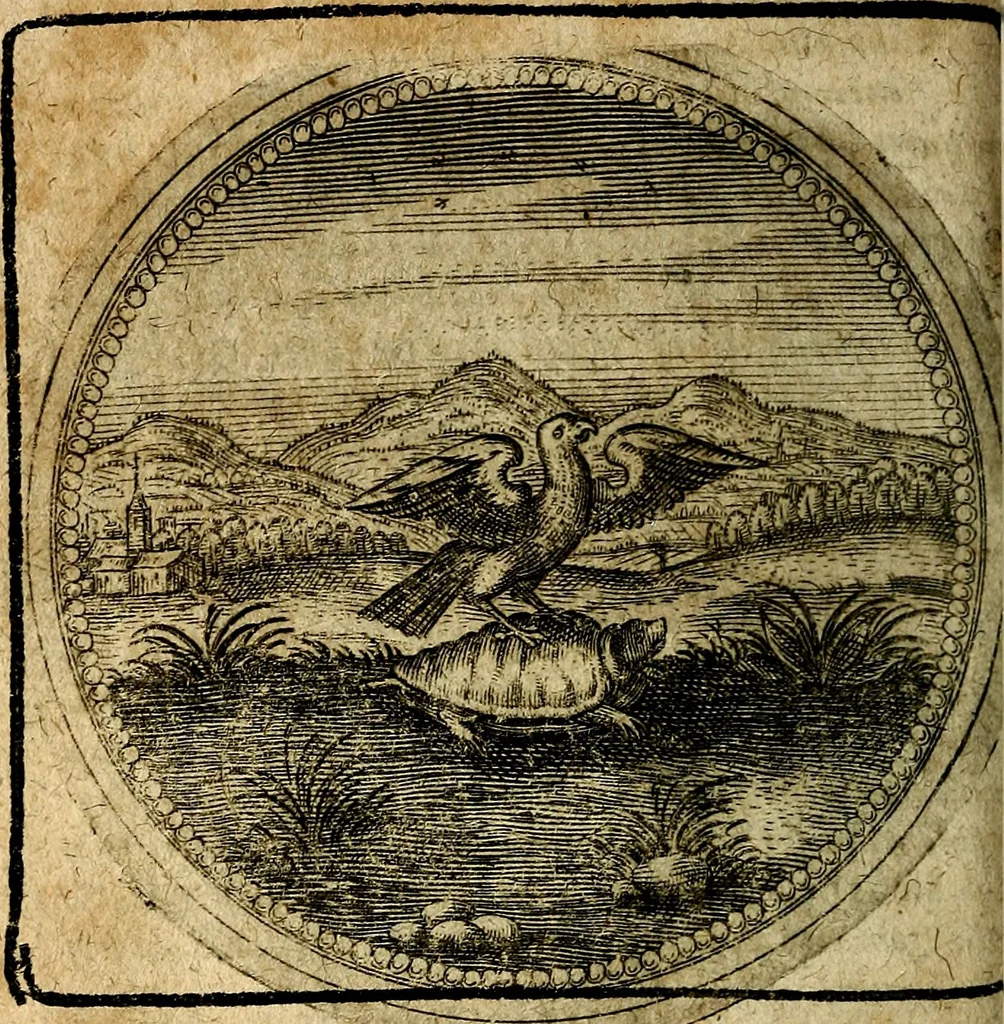 An illustration from Joachimi Camerarii Symbolorum et emblematum, centuriae quatuor .., 1668, leaf 483