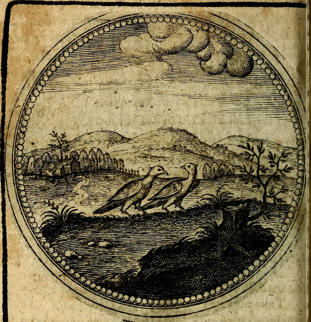 An illustration from Joachimi Camerarii Symbolorum et emblematum, centuriae quatuor .., 1668, leaf 543