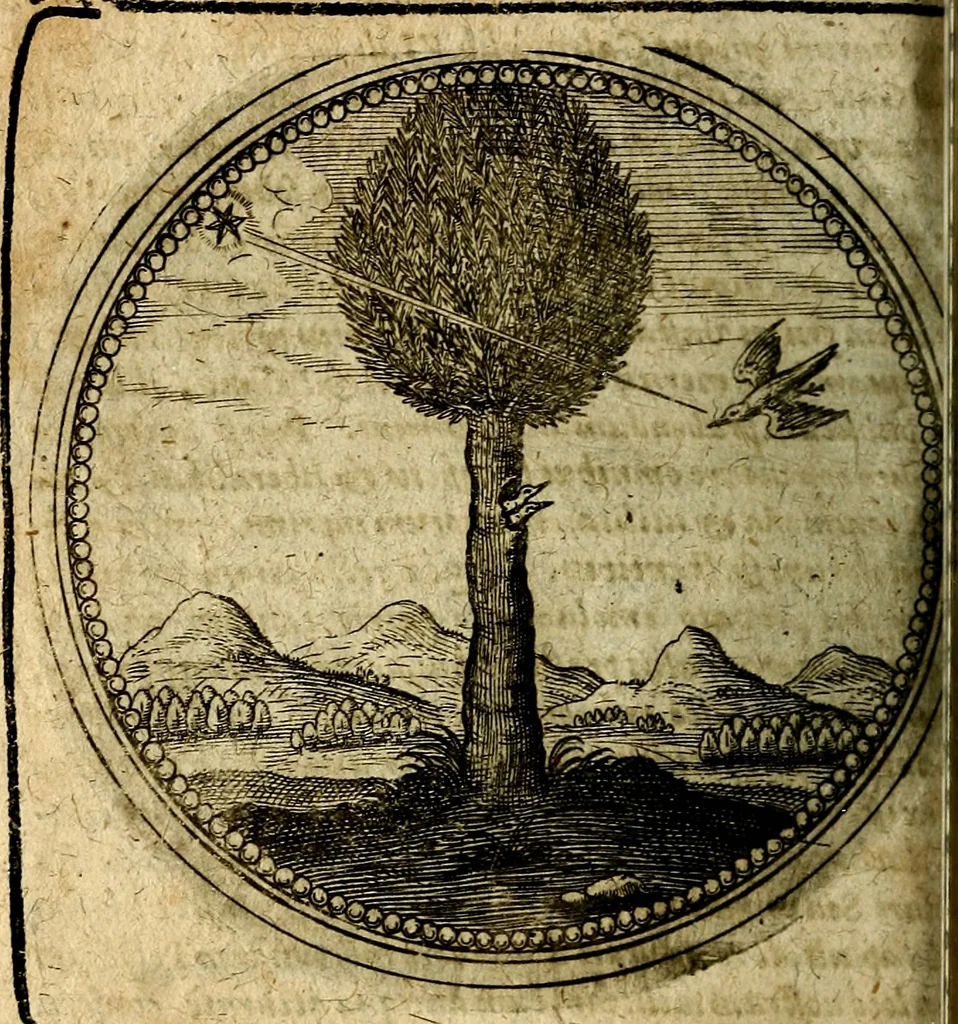 An illustration from Joachimi Camerarii Symbolorum et emblematum, centuriae quatuor .., 1668, leaf 551