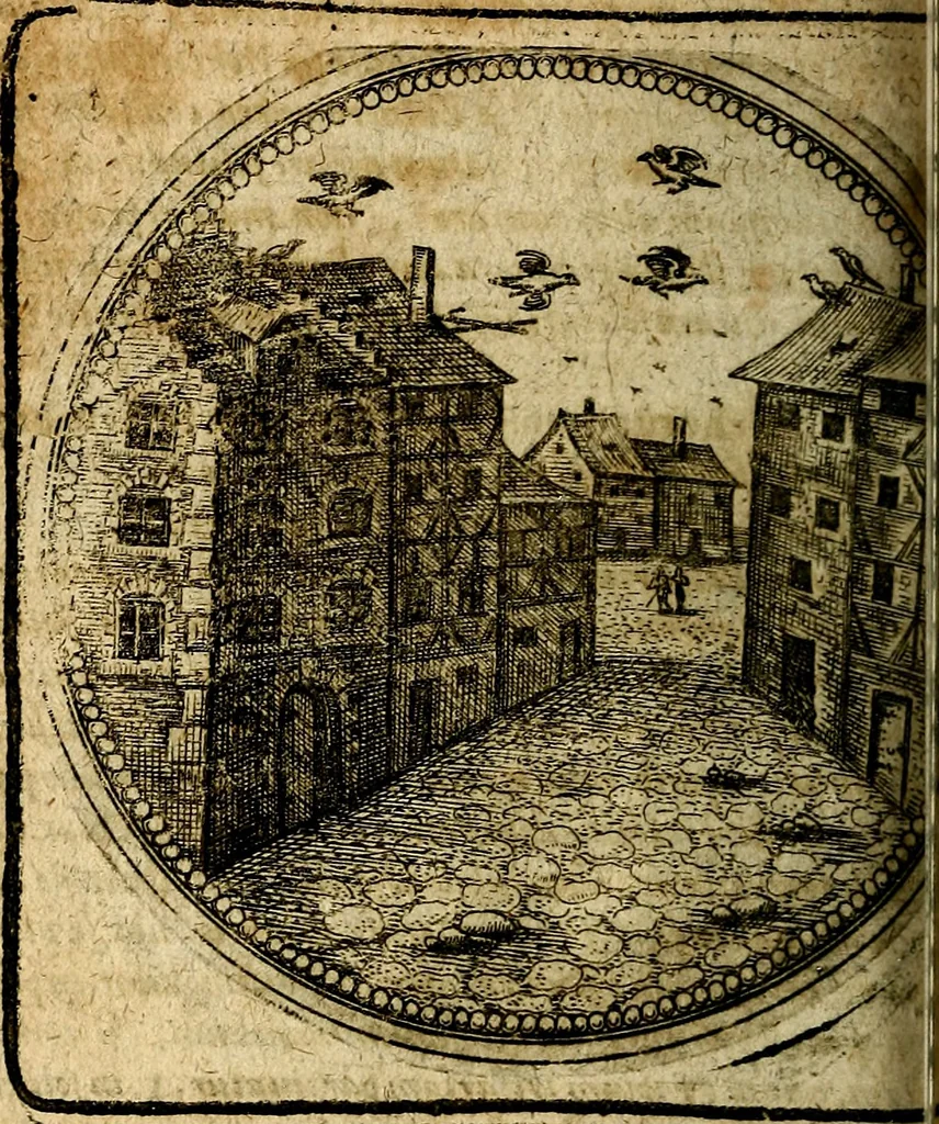 An illustration from Joachimi Camerarii Symbolorum et emblematum, centuriae quatuor .., 1668, leaf 585