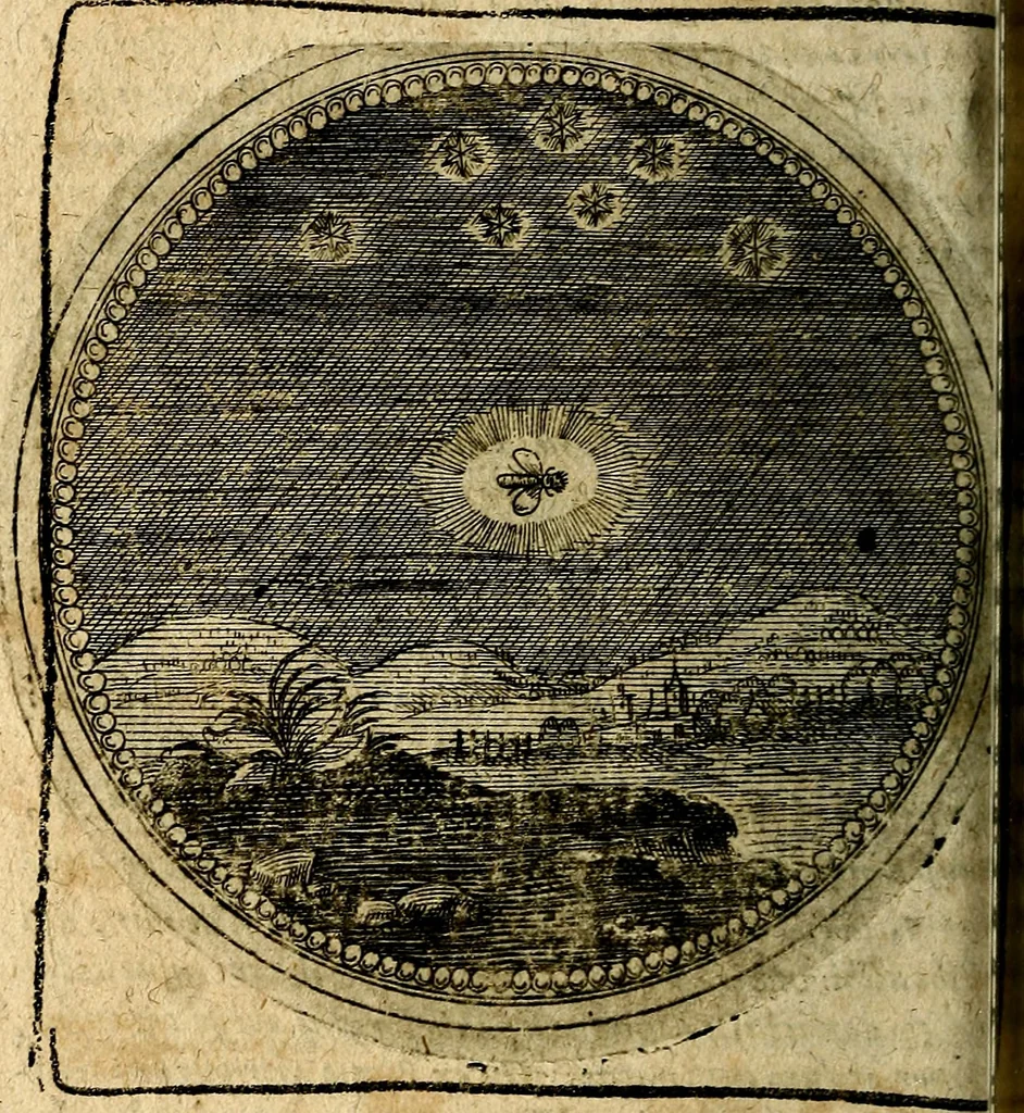 An illustration from Joachimi Camerarii Symbolorum et emblematum, centuriae quatuor .., 1668, leaf 605