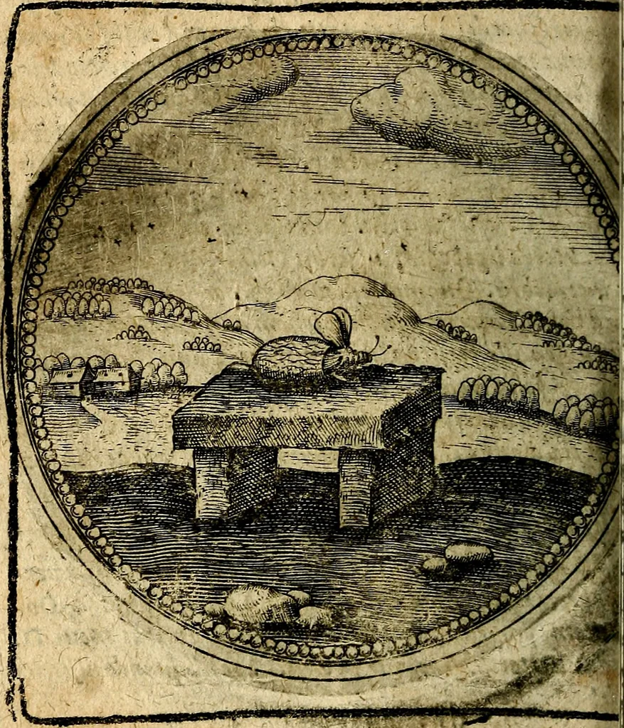 An illustration from Joachimi Camerarii Symbolorum et emblematum, centuriae quatuor .., 1668, leaf 607
