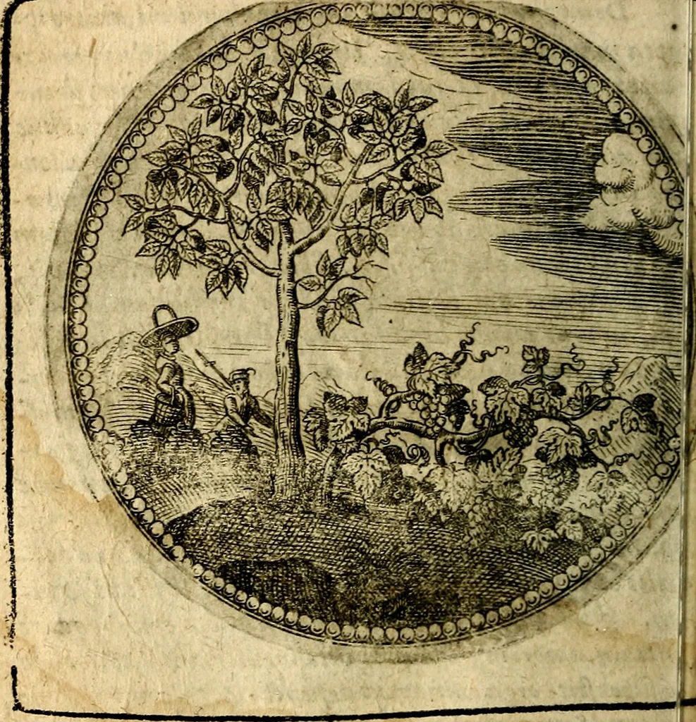 An illustration from Joachimi Camerarii Symbolorum et emblematum, centuriae quatuor .., 1668, leaf 75