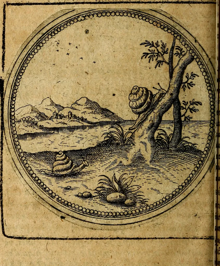 An illustration from Joachimi Camerarii Symbolorum et emblematum, centuriae quatuor .., 1668, leaf 823