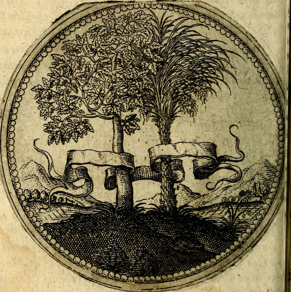 An illustration from Joachimi Camerarii Symbolorum et emblematum, centuriae quatuor .., 1668, leaf 91