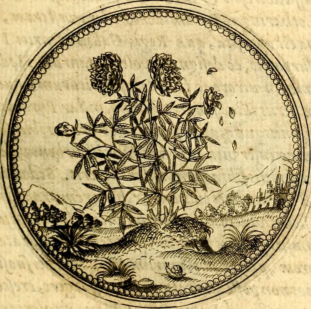 An illustration from Joachimi Camerarii Symbolorvm et emblematvm centvriæ tres. I. Ex herbis & stirpibus. II. Ex animalibus quadrupedibus. III. Ex volatilibus & insectis. Accessit noviter centvria IV. Ex aquatilibus & reptilibus. Cvm figvris æneis, 1605, leaf 130