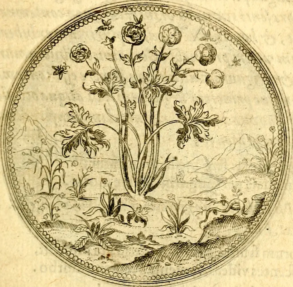 An illustration from Joachimi Camerarii Symbolorvm et emblematvm centvriæ tres. I. Ex herbis & stirpibus. II. Ex animalibus quadrupedibus. III. Ex volatilibus & insectis. Accessit noviter centvria IV. Ex aquatilibus & reptilibus. Cvm figvris æneis, 1605, leaf 140