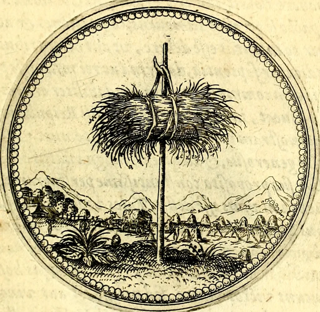 An illustration from Joachimi Camerarii Symbolorvm et emblematvm centvriæ tres. I. Ex herbis & stirpibus. II. Ex animalibus quadrupedibus. III. Ex volatilibus & insectis. Accessit noviter centvria IV. Ex aquatilibus & reptilibus. Cvm figvris æneis, 1605, leaf 200