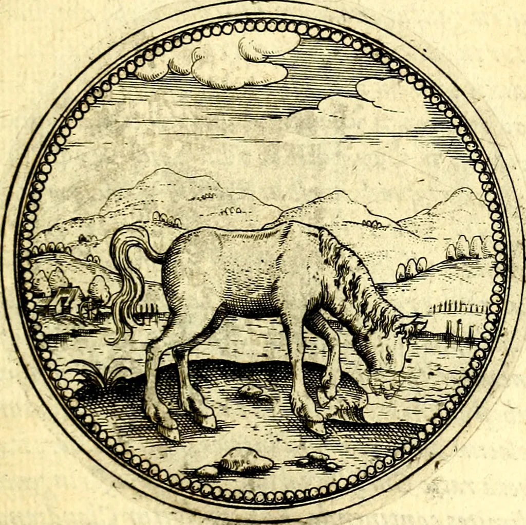 An illustration from Joachimi Camerarii Symbolorvm et emblematvm centvriæ tres. I. Ex herbis & stirpibus. II. Ex animalibus quadrupedibus. III. Ex volatilibus & insectis. Accessit noviter centvria IV. Ex aquatilibus & reptilibus. Cvm figvris æneis, 1605, leaf 268