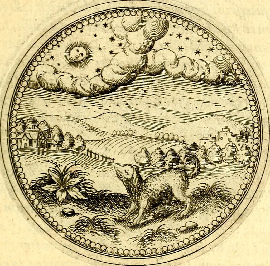 An illustration from Joachimi Camerarii Symbolorvm et emblematvm centvriæ tres. I. Ex herbis & stirpibus. II. Ex animalibus quadrupedibus. III. Ex volatilibus & insectis. Accessit noviter centvria IV. Ex aquatilibus & reptilibus. Cvm figvris æneis, 1605, leaf 330