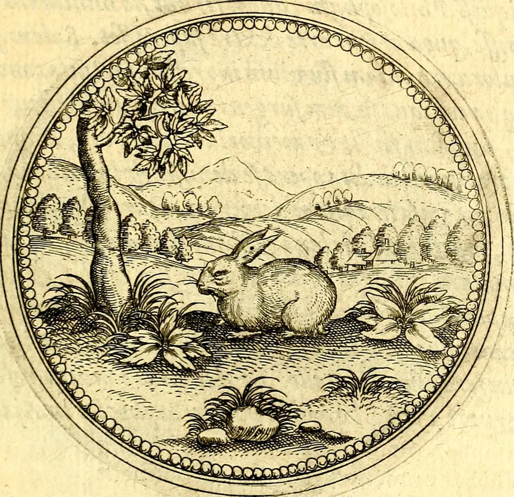 An illustration from Joachimi Camerarii Symbolorvm et emblematvm centvriæ tres. I. Ex herbis & stirpibus. II. Ex animalibus quadrupedibus. III. Ex volatilibus & insectis. Accessit noviter centvria IV. Ex aquatilibus & reptilibus. Cvm figvris æneis, 1605, leaf 354
