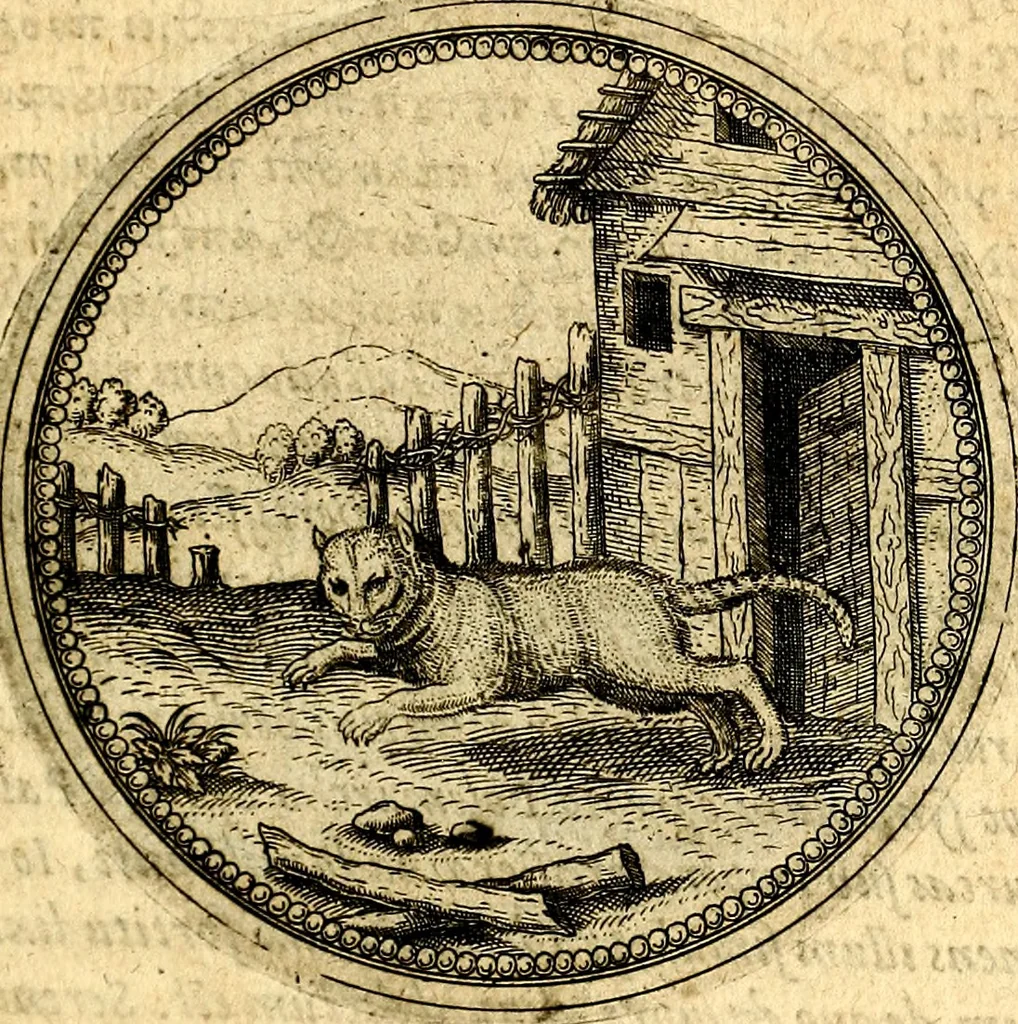 An illustration from Joachimi Camerarii Symbolorvm et emblematvm centvriæ tres. I. Ex herbis & stirpibus. II. Ex animalibus quadrupedibus. III. Ex volatilibus & insectis. Accessit noviter centvria IV. Ex aquatilibus & reptilibus. Cvm figvris æneis, 1605, leaf 364