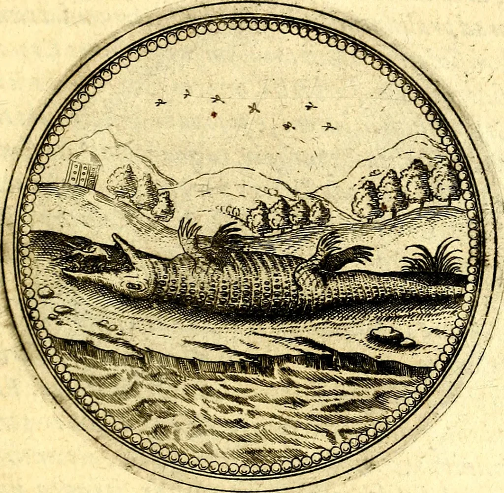 An illustration from Joachimi Camerarii Symbolorvm et emblematvm centvriæ tres. I. Ex herbis & stirpibus. II. Ex animalibus quadrupedibus. III. Ex volatilibus & insectis. Accessit noviter centvria IV. Ex aquatilibus & reptilibus. Cvm figvris æneis, 1605, leaf 404