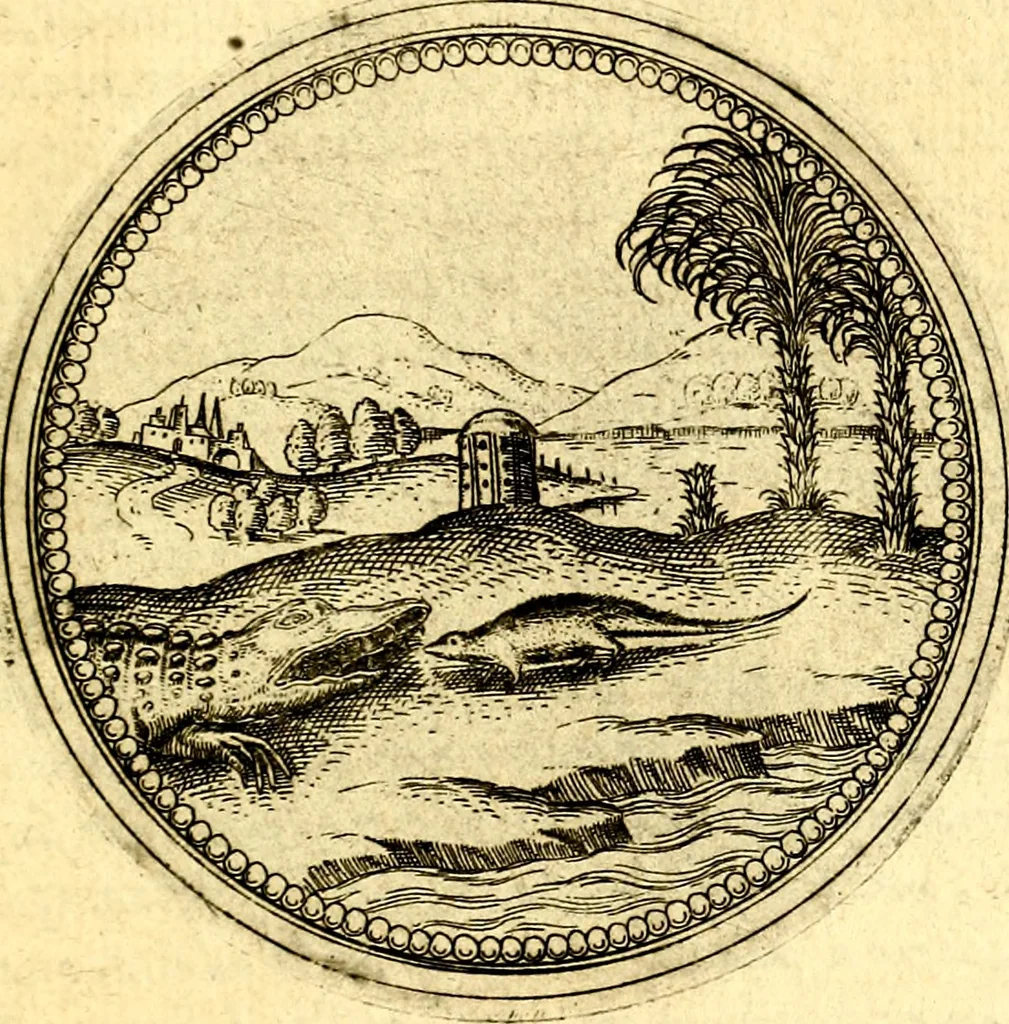 An illustration from Joachimi Camerarii Symbolorvm et emblematvm centvriæ tres. I. Ex herbis & stirpibus. II. Ex animalibus quadrupedibus. III. Ex volatilibus & insectis. Accessit noviter centvria IV. Ex aquatilibus & reptilibus. Cvm figvris æneis, 1605, leaf 406