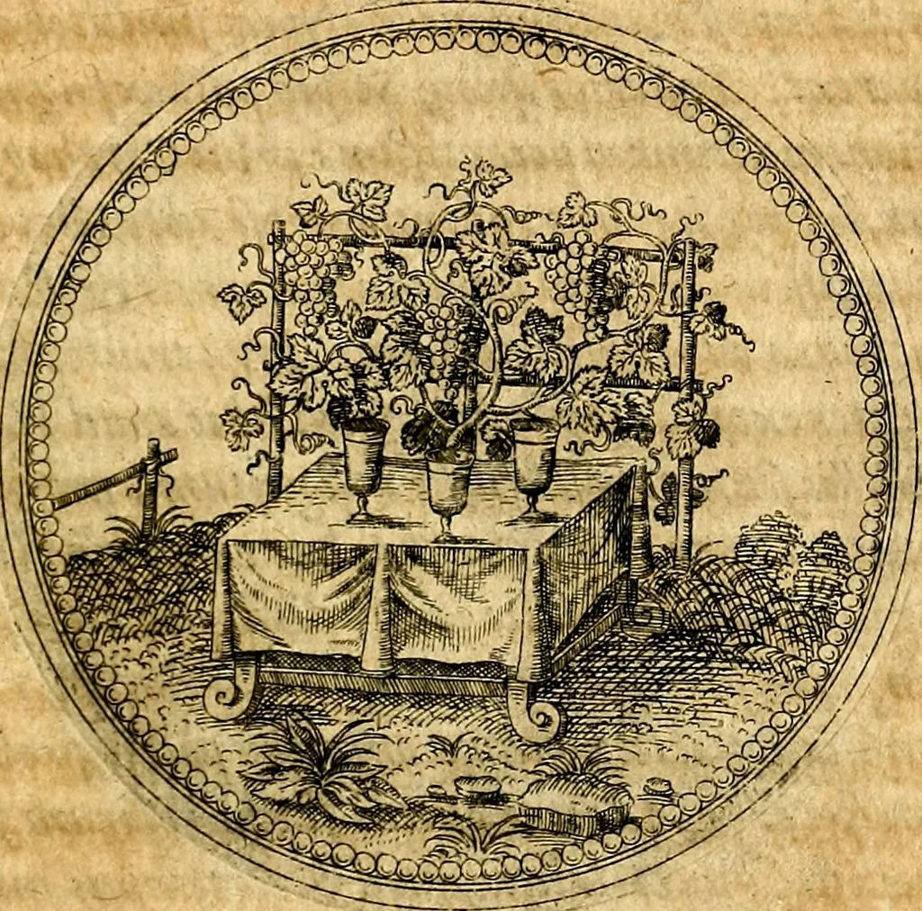 An illustration from Joachimi Camerarii Symbolorvm et emblematvm centvriæ tres. I. Ex herbis & stirpibus. II. Ex animalibus quadrupedibus. III. Ex volatilibus & insectis. Accessit noviter centvria IV. Ex aquatilibus & reptilibus. Cvm figvris æneis, 1605, leaf 106
