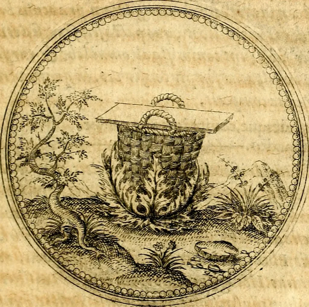An illustration from Joachimi Camerarii Symbolorvm et emblematvm centvriæ tres. I. Ex herbis & stirpibus. II. Ex animalibus quadrupedibus. III. Ex volatilibus & insectis. Accessit noviter centvria IV. Ex aquatilibus & reptilibus. Cvm figvris æneis, 1605, leaf 128