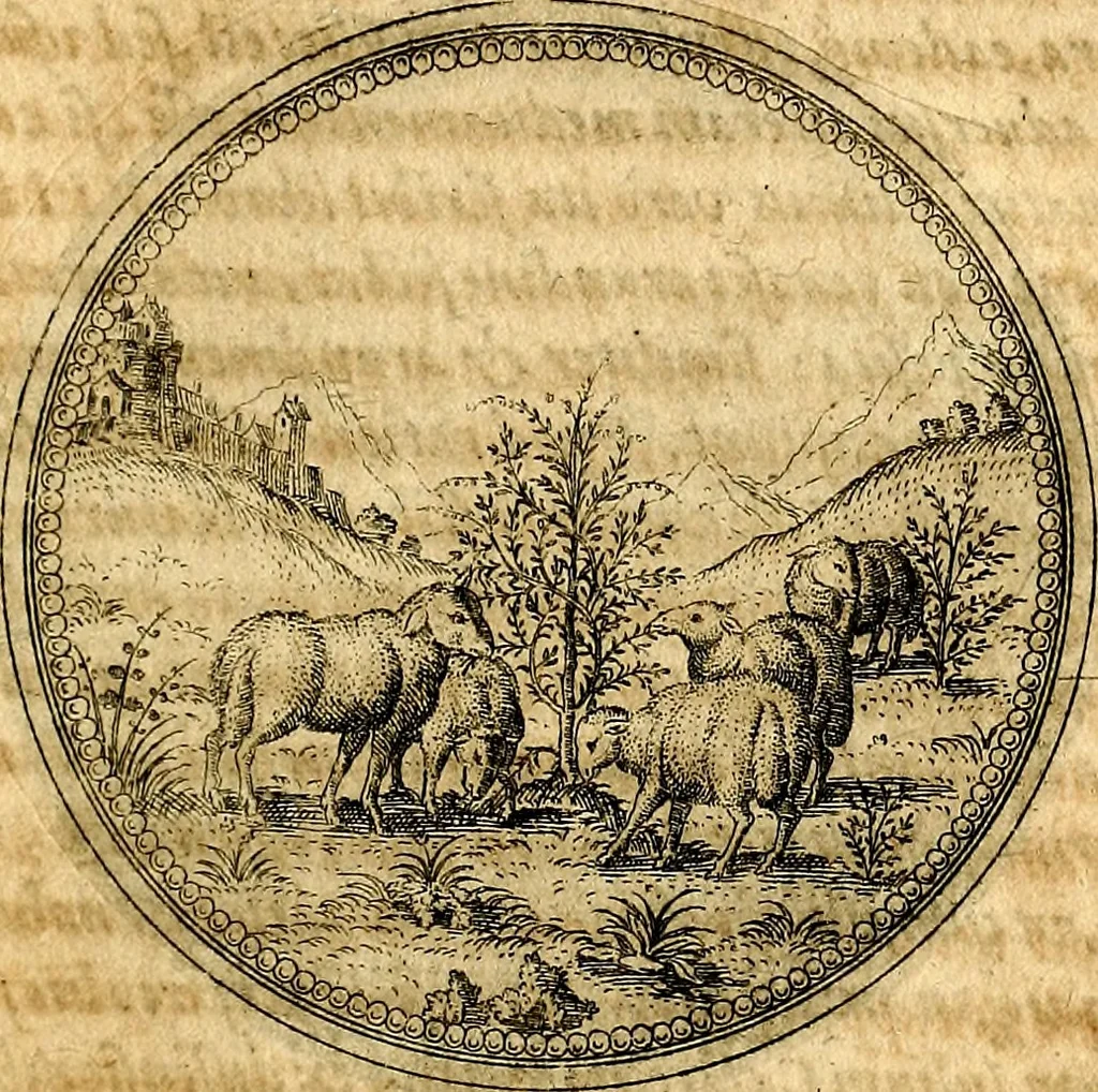 An illustration from Joachimi Camerarii Symbolorvm et emblematvm centvriæ tres. I. Ex herbis & stirpibus. II. Ex animalibus quadrupedibus. III. Ex volatilibus & insectis. Accessit noviter centvria IV. Ex aquatilibus & reptilibus. Cvm figvris æneis, 1605, leaf 174