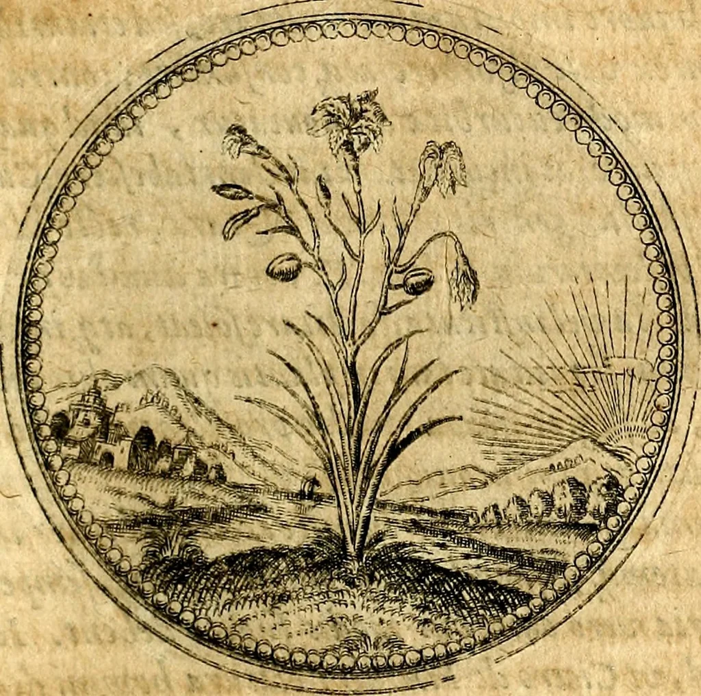 An illustration from Joachimi Camerarii Symbolorvm et emblematvm centvriæ tres. I. Ex herbis & stirpibus. II. Ex animalibus quadrupedibus. III. Ex volatilibus & insectis. Accessit noviter centvria IV. Ex aquatilibus & reptilibus. Cvm figvris æneis, 1605, leaf 202