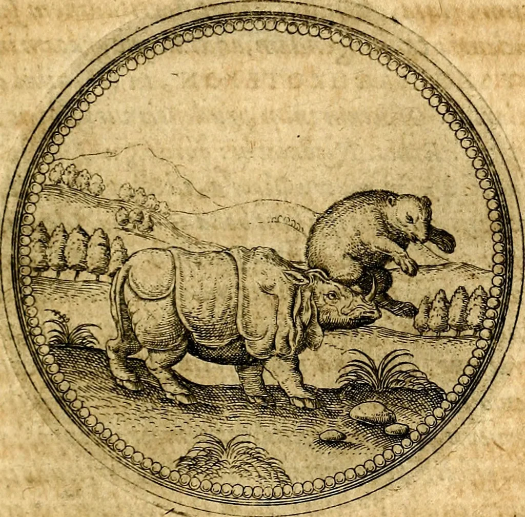An illustration from Joachimi Camerarii Symbolorvm et emblematvm centvriæ tres. I. Ex herbis & stirpibus. II. Ex animalibus quadrupedibus. III. Ex volatilibus & insectis. Accessit noviter centvria IV. Ex aquatilibus & reptilibus. Cvm figvris æneis, 1605, leaf 224