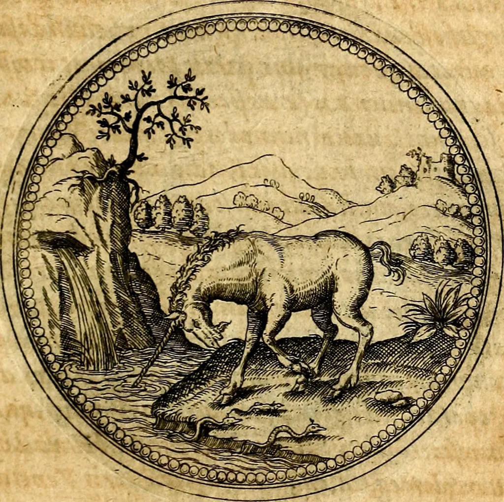 An illustration from Joachimi Camerarii Symbolorvm et emblematvm centvriæ tres. I. Ex herbis & stirpibus. II. Ex animalibus quadrupedibus. III. Ex volatilibus & insectis. Accessit noviter centvria IV. Ex aquatilibus & reptilibus. Cvm figvris æneis, 1605, leaf 238