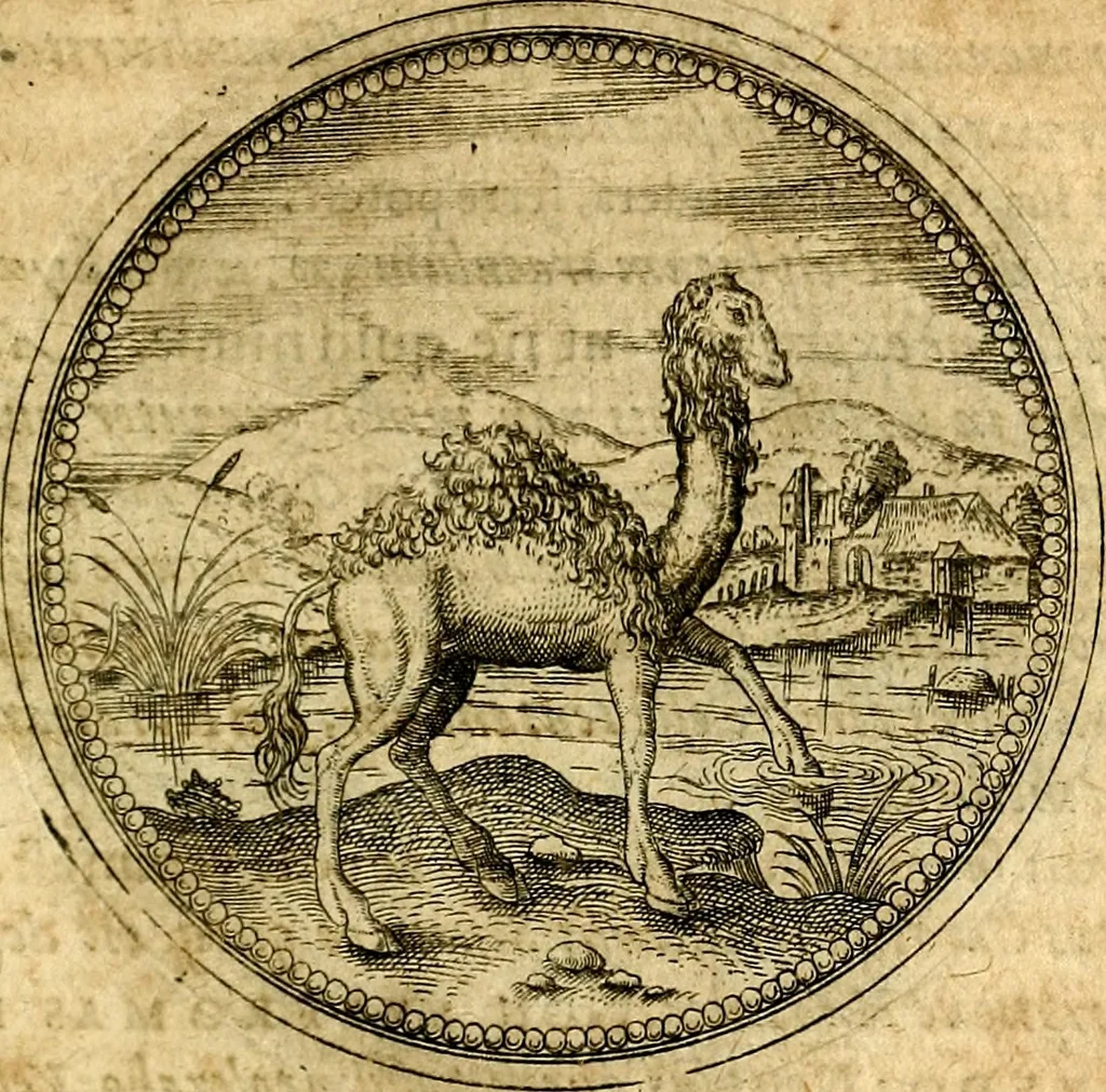 An illustration from Joachimi Camerarii Symbolorvm et emblematvm centvriæ tres. I. Ex herbis & stirpibus. II. Ex animalibus quadrupedibus. III. Ex volatilibus & insectis. Accessit noviter centvria IV. Ex aquatilibus & reptilibus. Cvm figvris æneis, 1605, leaf 244
