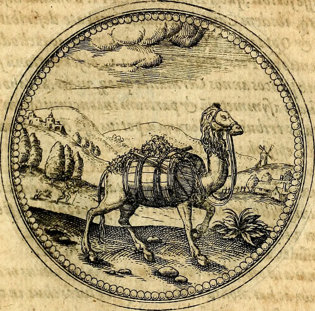 An illustration from Joachimi Camerarii Symbolorvm et emblematvm centvriæ tres. I. Ex herbis & stirpibus. II. Ex animalibus quadrupedibus. III. Ex volatilibus & insectis. Accessit noviter centvria IV. Ex aquatilibus & reptilibus. Cvm figvris æneis, 1605, leaf 248
